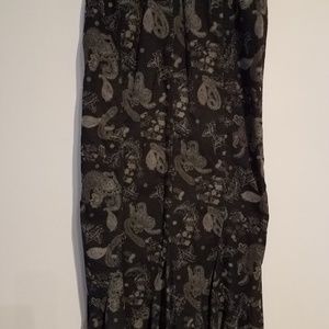 Cotton/corduroy mid-length Paisley skirt